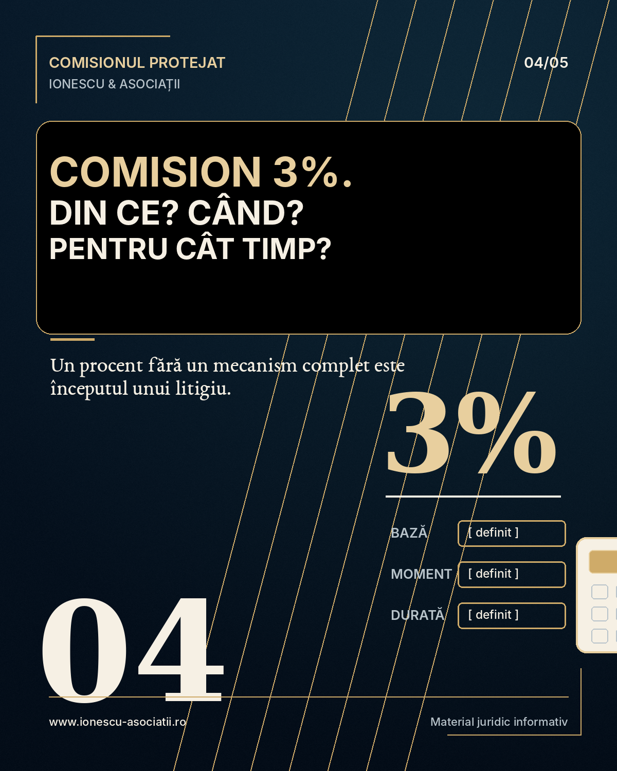 Protecția comisionului intermediarului: 3% din ce și când?